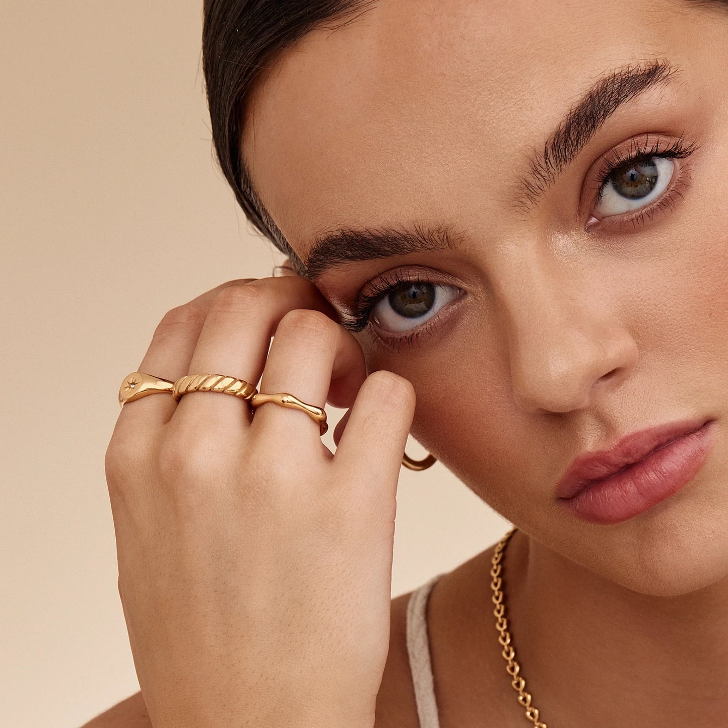 Bold Twist Ring | Gold-Plated | Sculptural Twisted Band