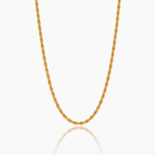 Rope Chain Necklace | Gold-Plated | Twisted Rope Design