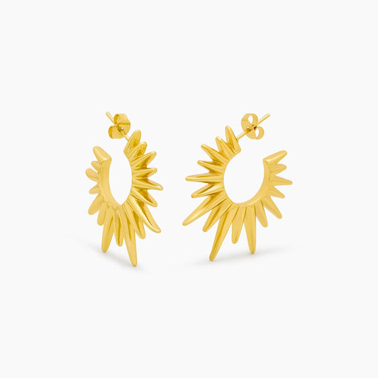 Helia Sunburst Earrings | Gold-Plated | 30mm Sunburst Drop