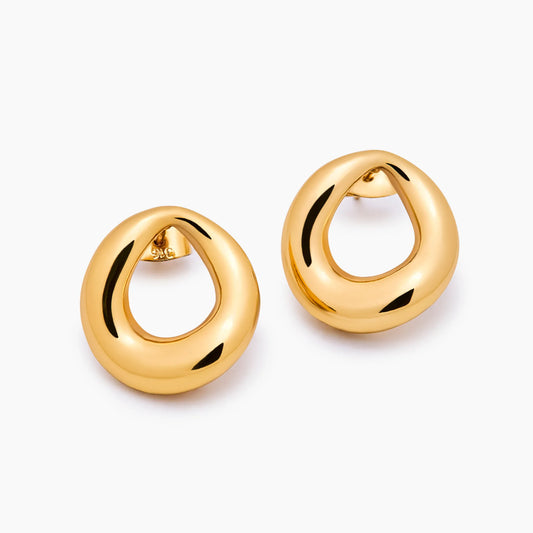 Sculpted Loop Earrings | Gold-Plated | Organic Loop Silhouette