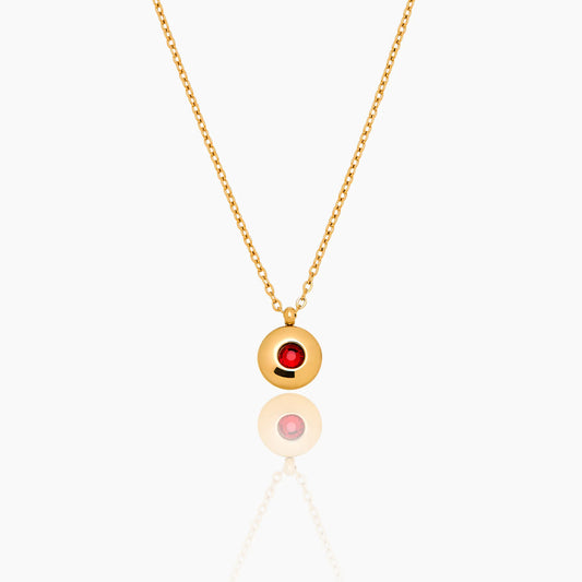 Mini Birthstone Pendant Necklace | 18K Gold-Plated | Bezel-Set Stone Pendant