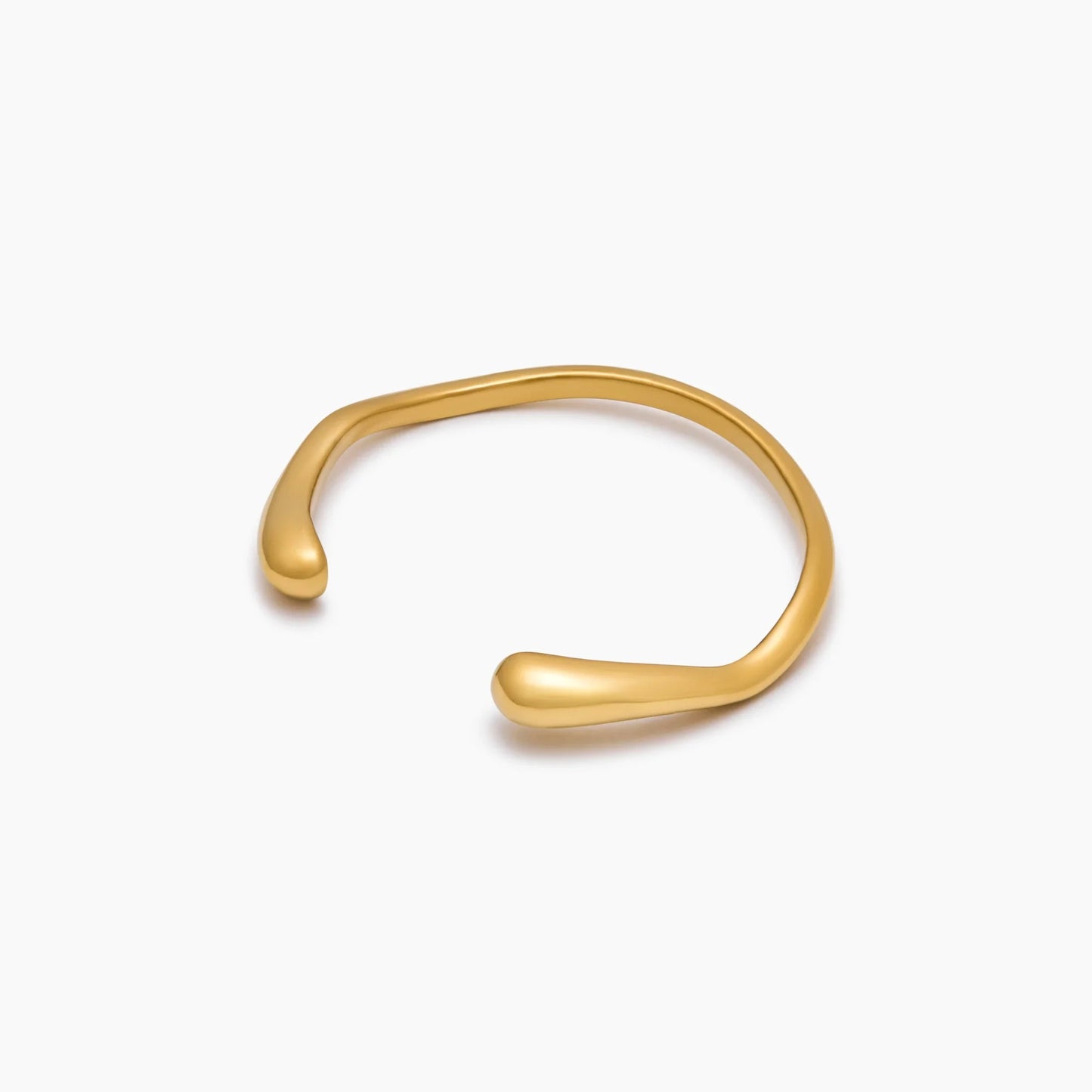 Sculpted Wave Cuff Bracelet | Gold-Plated | Curved Wave Design