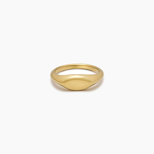 Essential Signet Ring | Gold-Plated | Smooth Flat-Top Signet