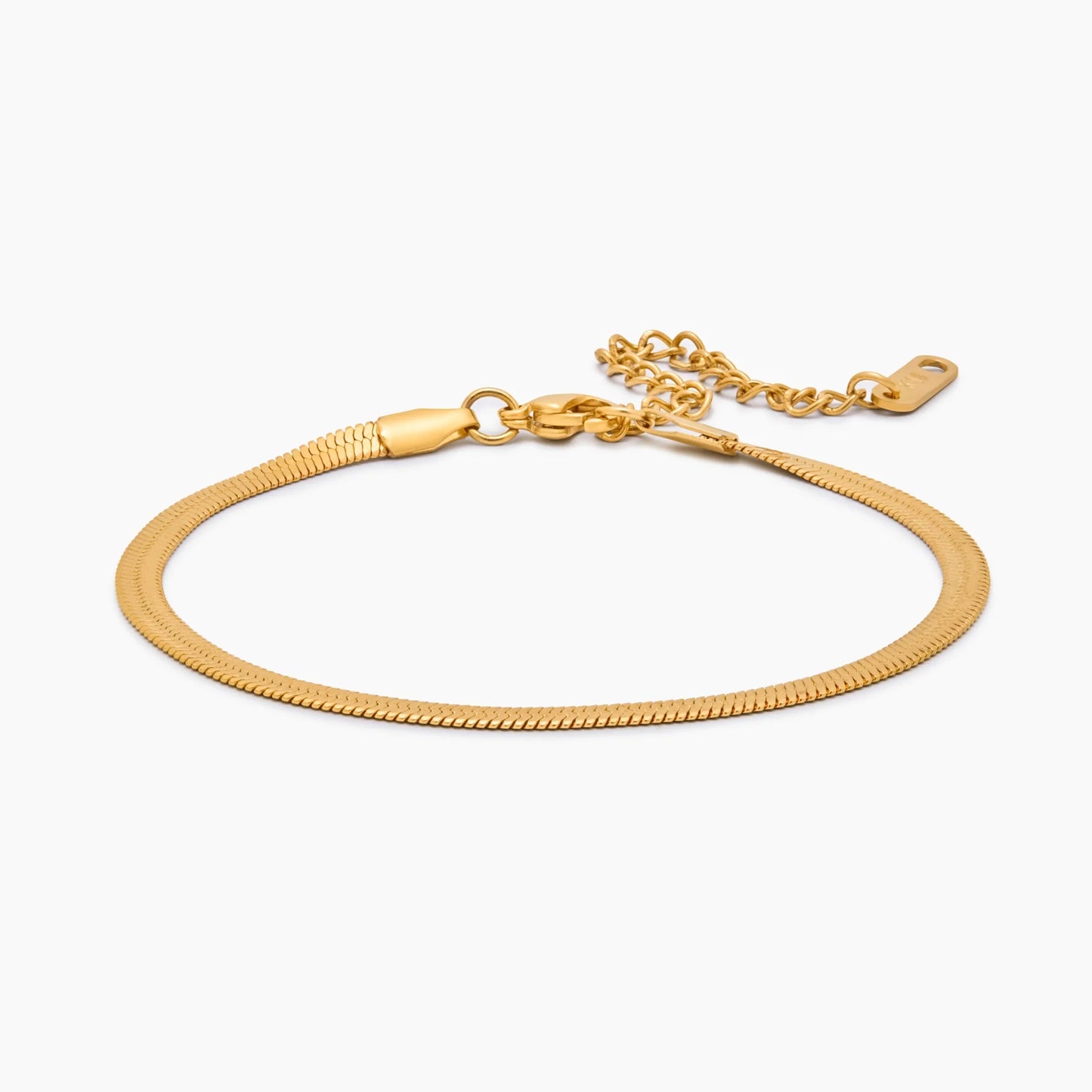 Snake Chain Bracelet | Gold-Plated | 3mm Flat Snake Chain