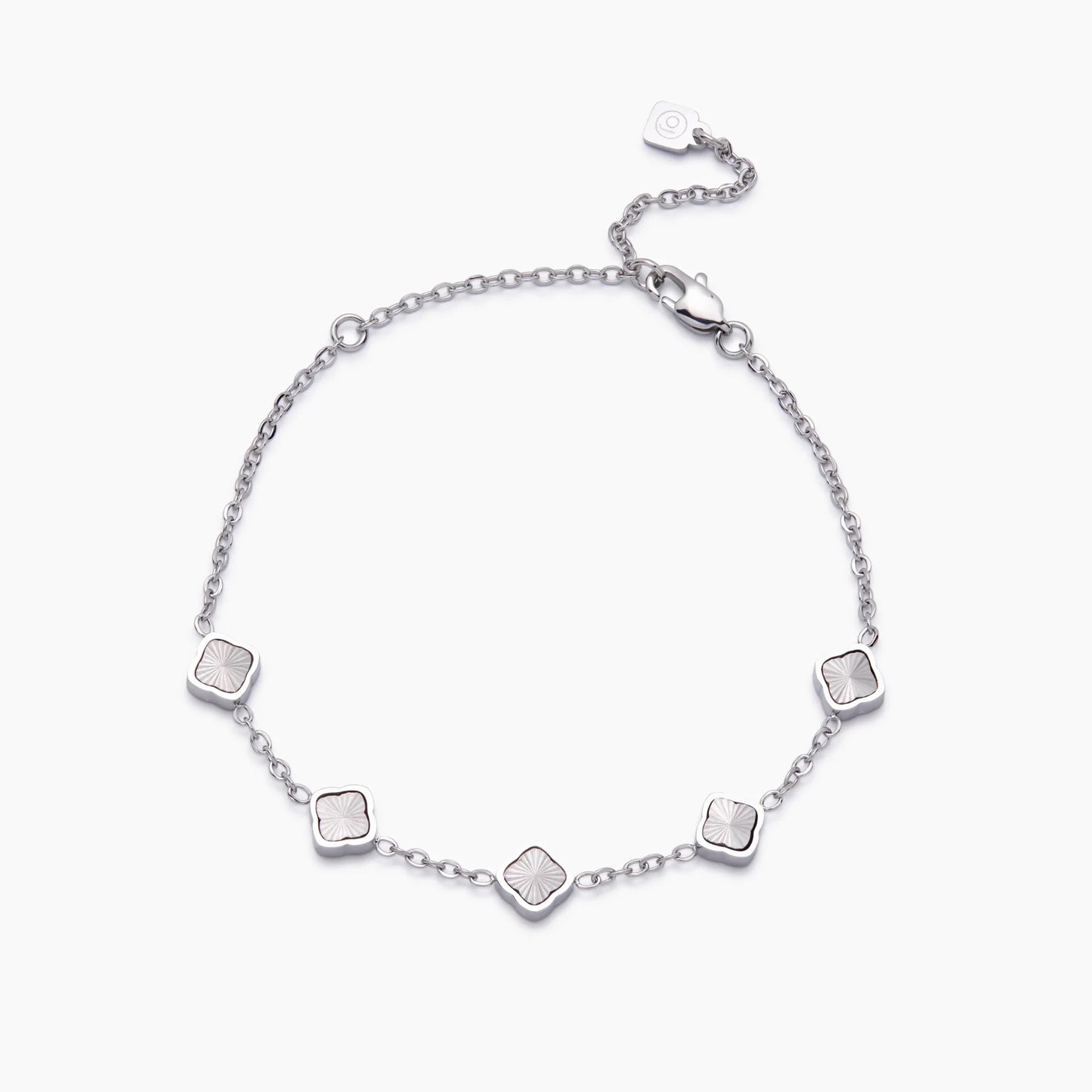 Mini Sunburst Clover Bracelet | Gold-Plated | Mini Clover Charms Chain