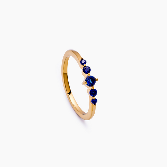 Belle Stacking Birthstone Ring | Gold-Plated | 5-Stone Band