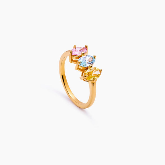 Marquise Family Birthstone Ring | 18K Gold-Plated | 1–3 Marquise Stones