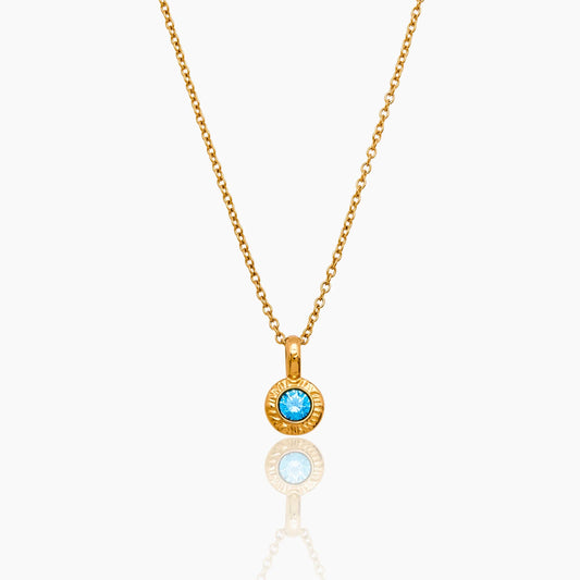 Crushed Birthstone Pendant Necklace | 18K Gold-Plated | Crushed Stone Pendant