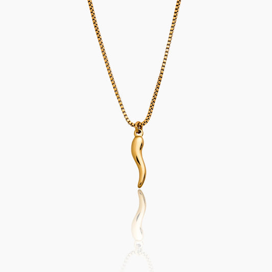 Cornicello Necklace | Gold-Plated | Italian Horn Pendant