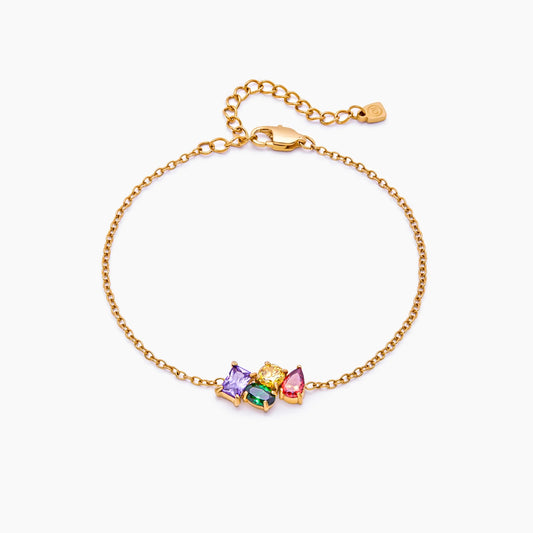 Custom Legacy Bracelet | 18K Gold-Plated | Up to 5 Birthstones, Personalized Chain