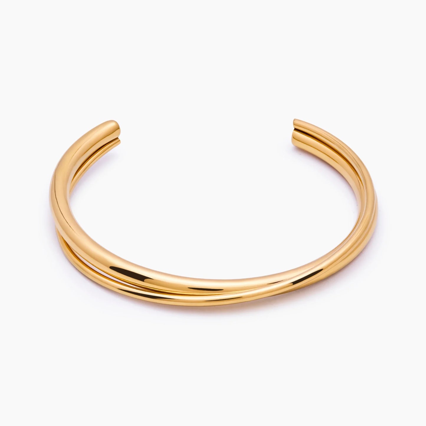 Crossover Bangle | Gold-Plated | Open Crossover Curve Bangle