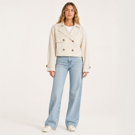 Gemma Women's Cropped Double-Breasted Jacket
