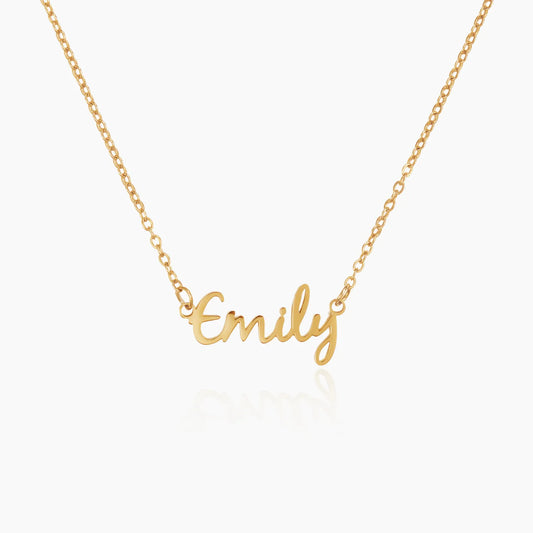 Signature Name Necklace | 18K Gold-Plated | Custom Cursive Script, Delicate Chain