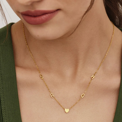 Multi Initial Necklace | Gold-Plated | Multiple Letter Initials