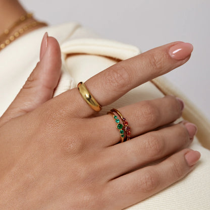 Belle Stacking Birthstone Ring | Gold-Plated | 5-Stone Band