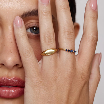 Belle Stacking Birthstone Ring | Gold-Plated | 5-Stone Band