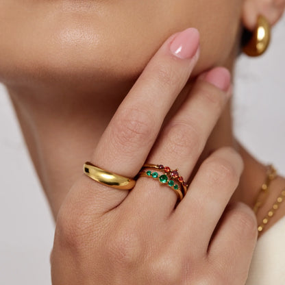 Belle Stacking Birthstone Ring | Gold-Plated | 5-Stone Band