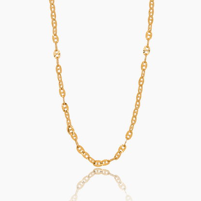 Bold Sequin Chain Necklace | Gold-Plated | Sequin Disc Links