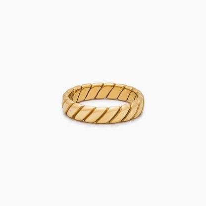 Bold Twist Ring | Gold-Plated | Sculptural Twisted Band