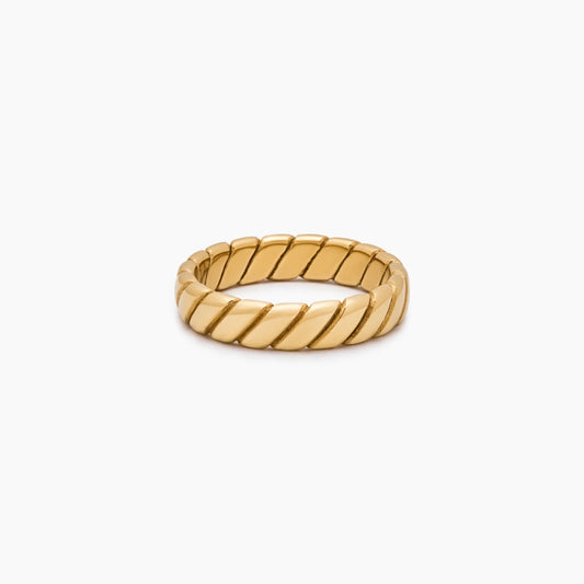 Bold Twist Ring | Gold-Plated | Sculptural Twisted Band