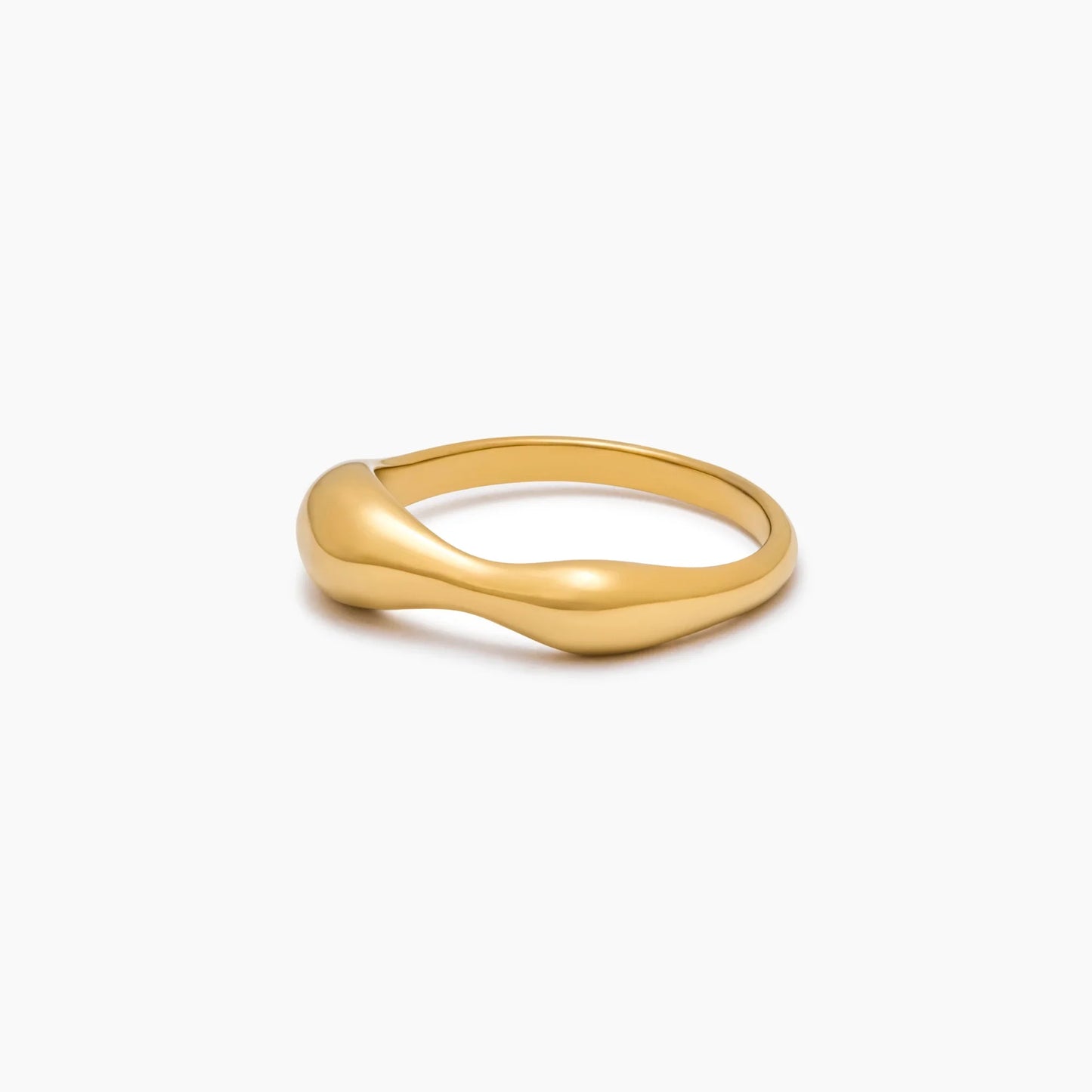 Sculpted Wave Statement Ring | Gold-Plated | Asymmetric Wave Band