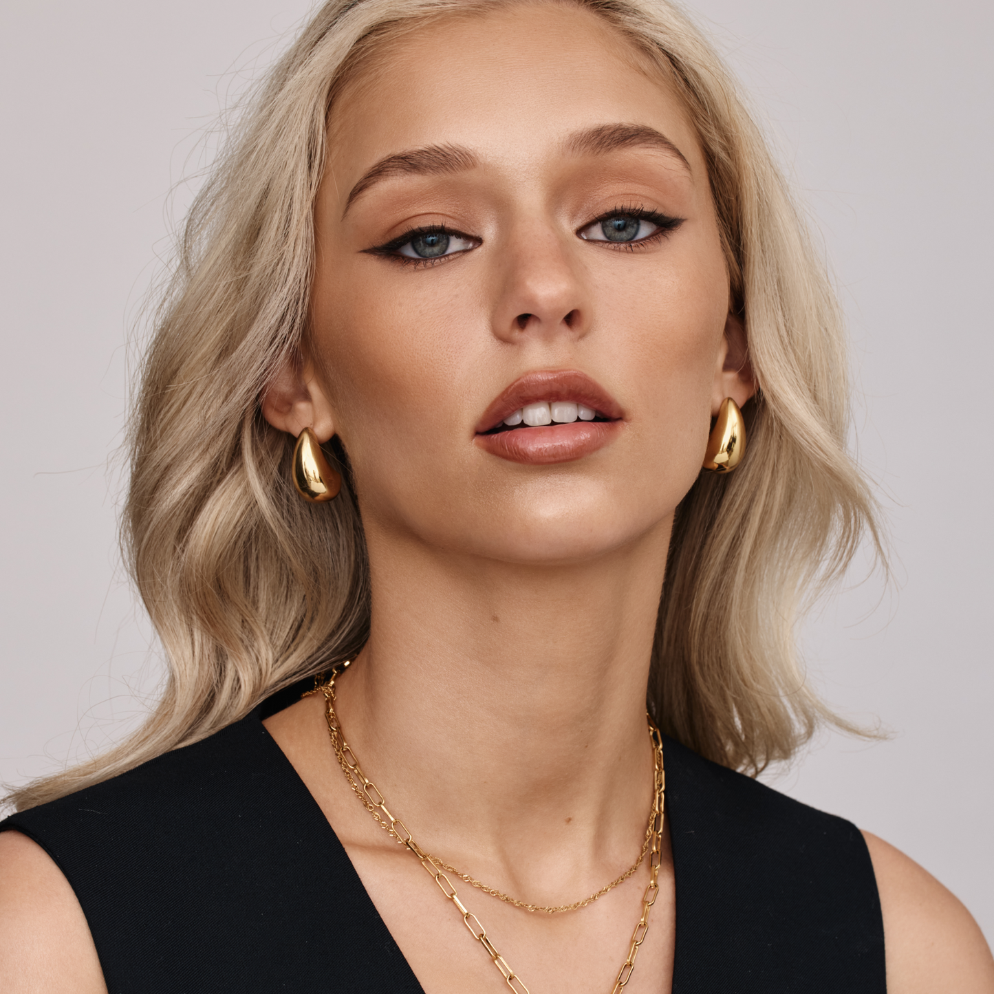 Chunky Teardrop Earrings | Gold-Plated | 23.5mm Drop Earrings