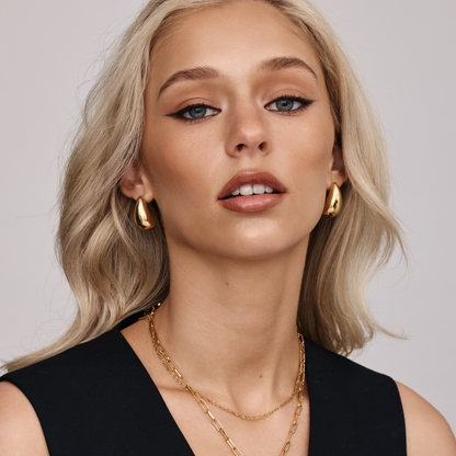 Chunky Teardrop Earrings | Gold-Plated | 23.5mm Drop Earrings