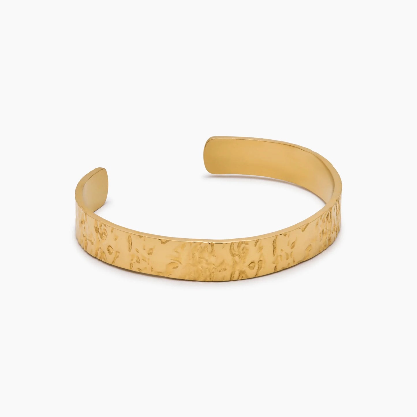 Chunky Textured Cuff Bracelet | Gold-Plated | Hammered 9.5mm Cuff