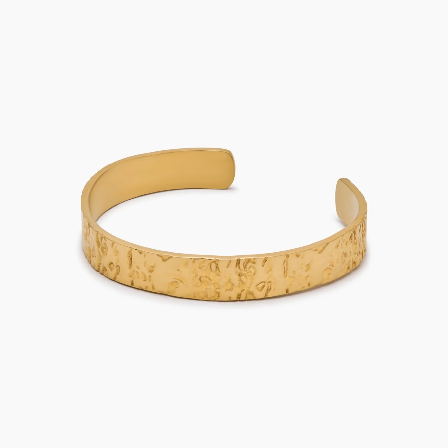 Chunky Textured Cuff Bracelet | Gold-Plated | Hammered 9.5mm Cuff