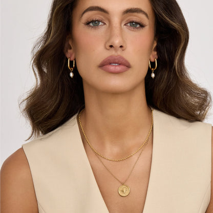 Golden Compass Necklace | Gold-Plated | Compass Pendant