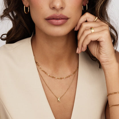 Dainty Initial Charm Necklace | 18K Gold-Plated | Minimalist Initial Pendant
