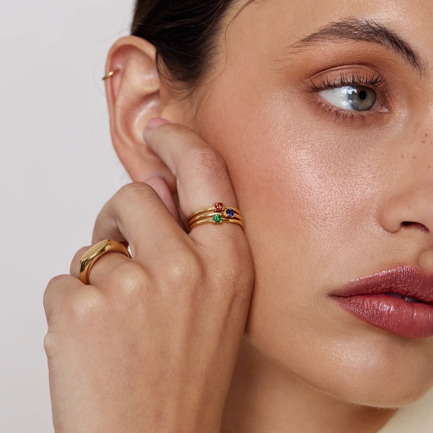 Dainty Birthstone Ring | Gold-Plated | 3mm Stone, 1.5mm Band
