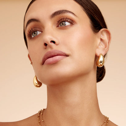 Chunky Teardrop Earrings | Gold-Plated | 23.5mm Drop Earrings