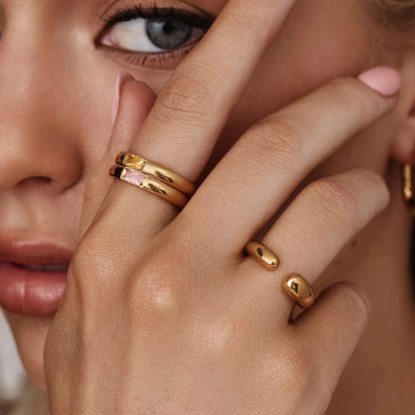 Open Form Ring | Gold-Plated | Open Band Sculptural Ring