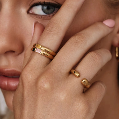 Open Form Ring | Gold-Plated | Open Band Sculptural Ring