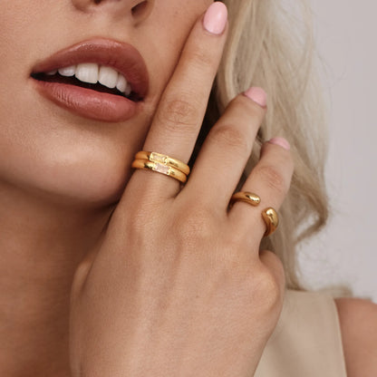Open Form Ring | Gold-Plated | Open Band Sculptural Ring