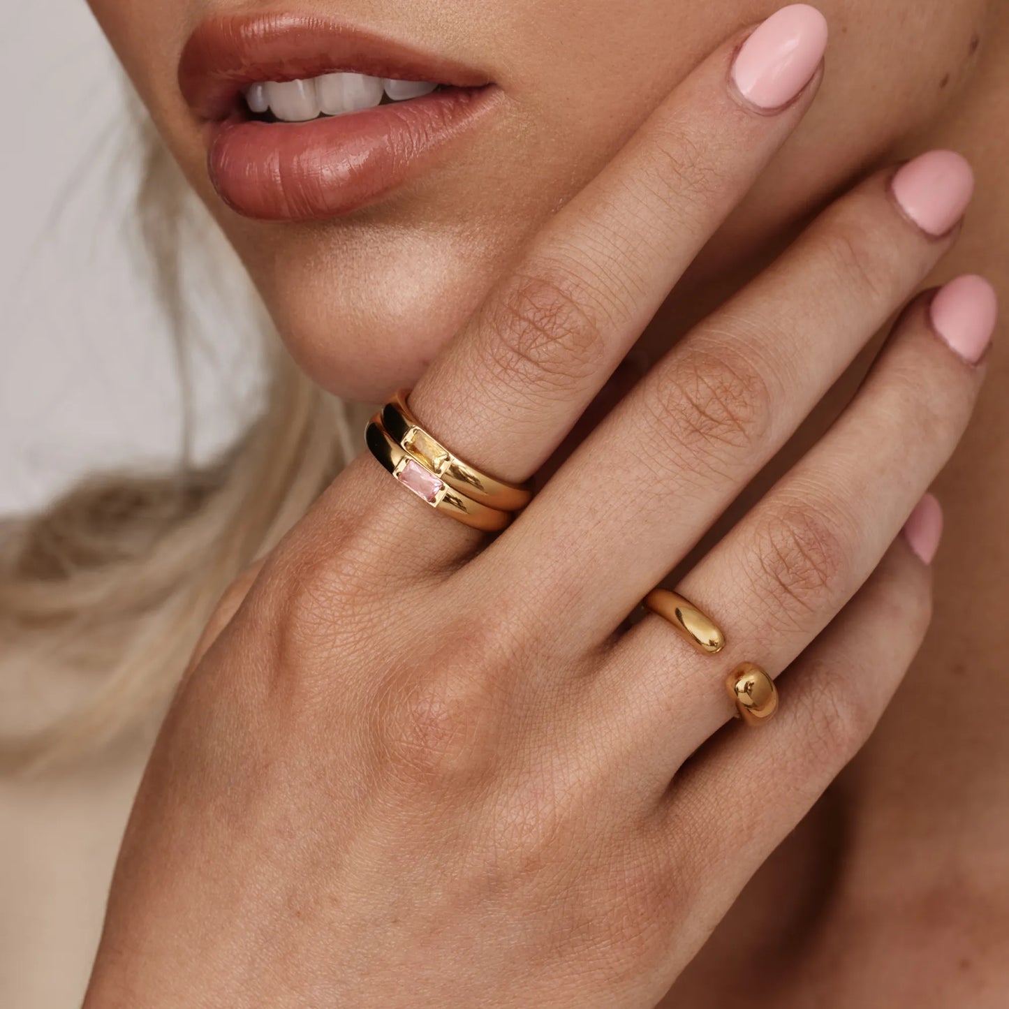 Open Form Ring | Gold-Plated | Open Band Sculptural Ring