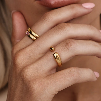 Open Form Ring | Gold-Plated | Open Band Sculptural Ring