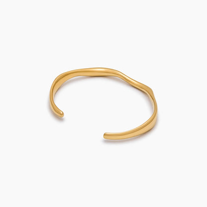 Drift Cuff Bracelet | Gold-Plated | Wave Curve Cuff