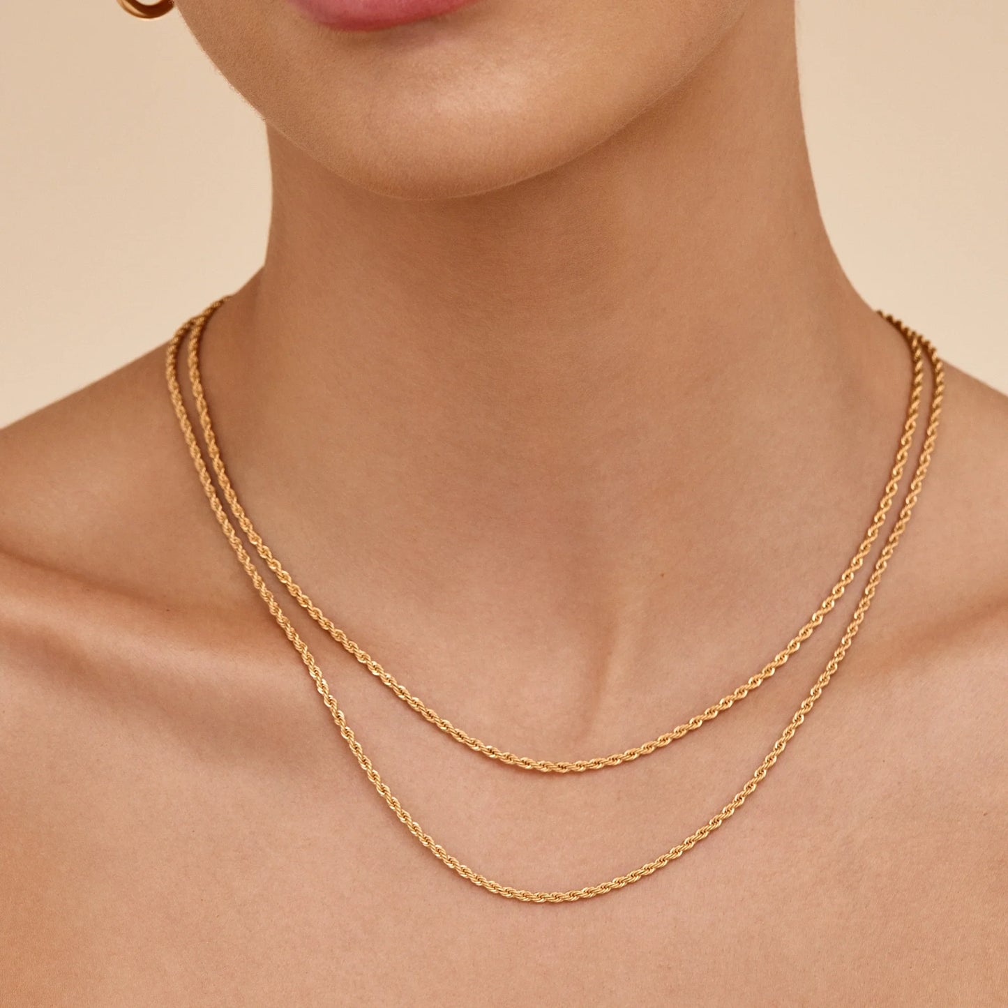 Rope Chain Necklace | Gold-Plated | Twisted Rope Design