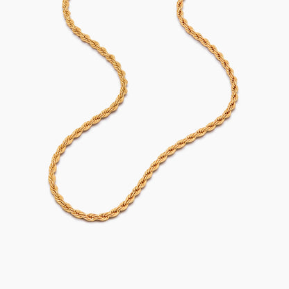 Rope Chain Necklace | Gold-Plated | Twisted Rope Design
