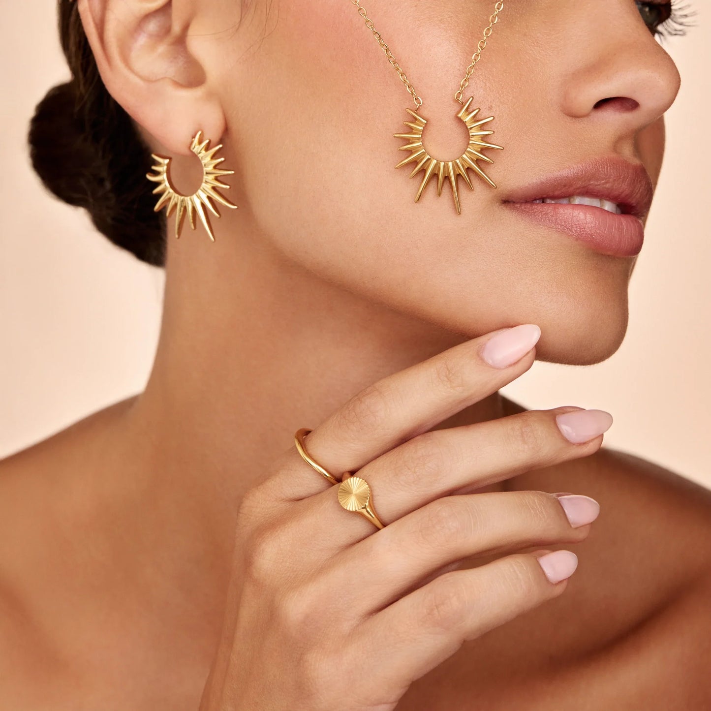 Helia Sunburst Earrings | Gold-Plated | 30mm Sunburst Drop