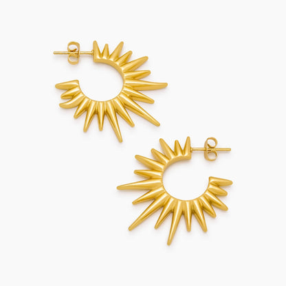 Helia Sunburst Earrings | Gold-Plated | 30mm Sunburst Drop