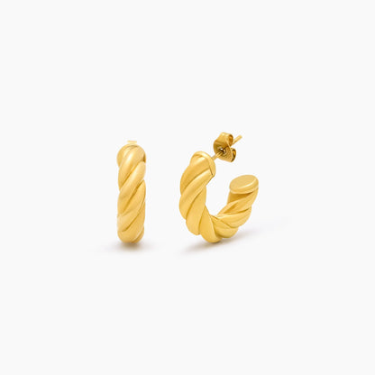Demi Twist Earrings | Gold-Plated | 23mm Sculpted Twist Hoop