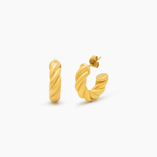 Demi Twist Earrings | Gold-Plated | 23mm Sculpted Twist Hoop