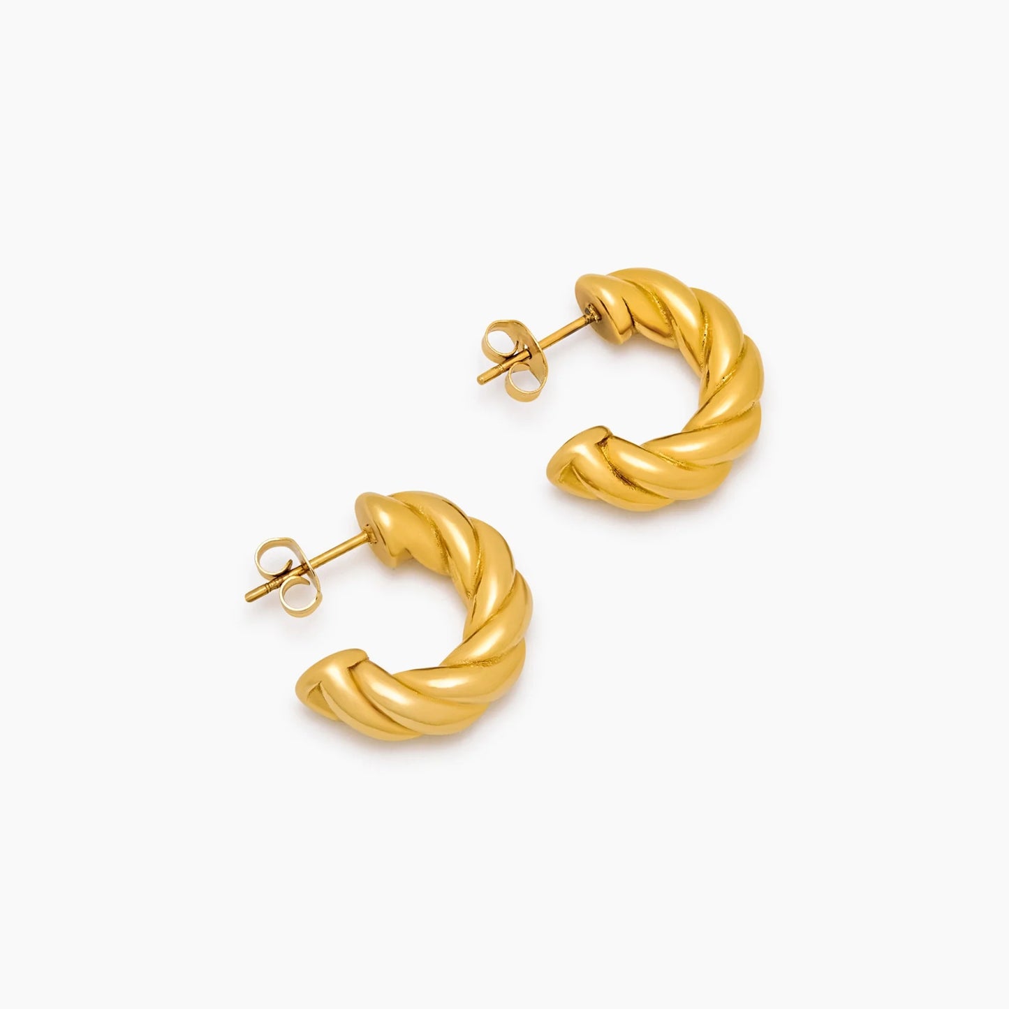 Demi Twist Earrings | Gold-Plated | 23mm Sculpted Twist Hoop