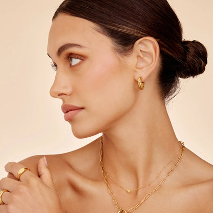 Demi Twist Earrings | Gold-Plated | 23mm Sculpted Twist Hoop