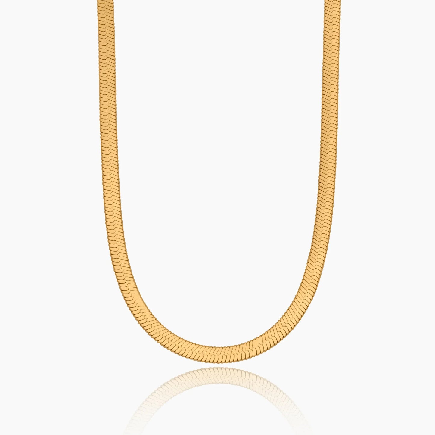 Snake Chain Necklace | 18K Gold-Plated | 4mm Flat Snake Chain