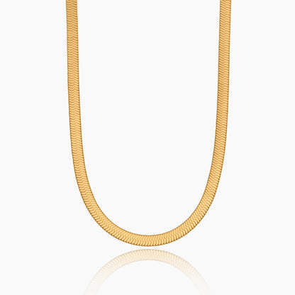 Snake Chain Necklace | 18K Gold-Plated | 4mm Flat Snake Chain