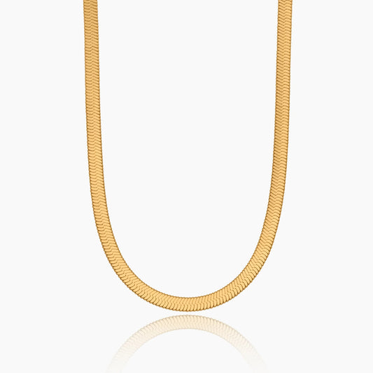 Snake Chain Necklace | 18K Gold-Plated | 4mm Flat Snake Chain
